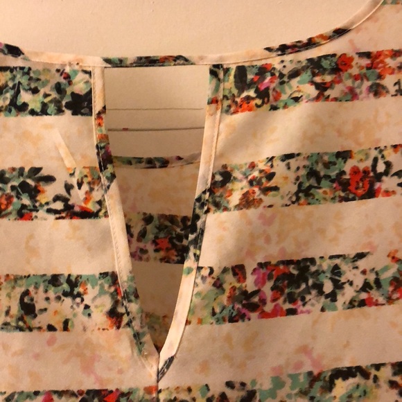 DONATED TO CHARITY THE LIMITED floral striped blouse NWOT - Picture 5 of 6